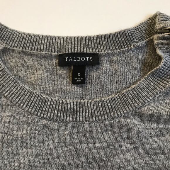 Talbots Polar Bear Sweater Wool Small EUC Christmas Holiday Office Party Gray - Picture 6 of 10